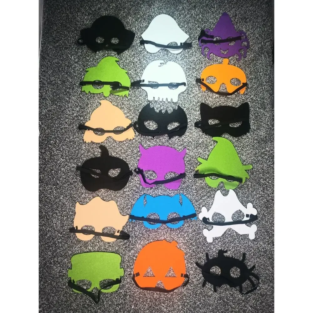 Lot 18 New Kids Halloween Costume Eye Masks Party Classroom Teacher Prize Set